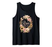 Christian Women Easter Risen Floral Wreath Tank Top