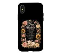 Christian Women Psalm 23 The Lord Is My Shepherd Floral Case for iPhone X/XS