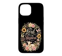 Christian Women The Lord Is My Shepherd Psalm 23:1 Floral Case for iPhone 15