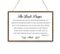 Christian Wooden Hanging Signs,The Lord's Prayer Sign,Bible verse Decor for Home Living Room Church,Scripture Sign,Scripture Wall Decor,Religious Wood Plaque Signs,Matthew 6:9-13