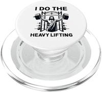 Christian Workout Jesus I Do The Heavy Lifting Inspirational PopSockets PopGrip for MagSafe