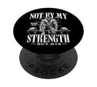 Christian Workout Not My Strength But His Christ Jesus Gym PopSockets Adhesive PopGrip