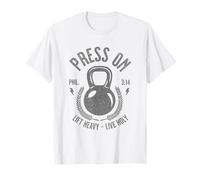 Christian Workout Weight Lifting Body Builder Bible Verse T-Shirt