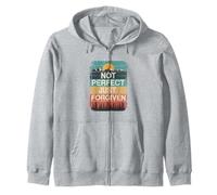 Christian Worship Not Perfect, Just Forgiven Bible Verse Zip Hoodie