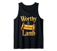 Christian Worthy is The Lamb Revelation Seven Seals Scroll Tank Top