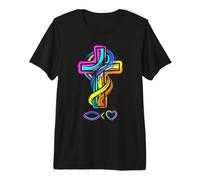 Christianity Cross Christian Teacher Steamwave Premium T-Shirt