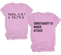 Christianity is Under Attack Shirt, Christianity is Under Attack T-Shirts for Women Man Pink