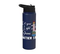 Christianity Jesus God Lighthouse - let Your Light Shine Stainless Steel Insulated Water Bottle