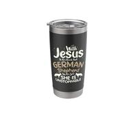 Christianity Jesus Heart German Shepherd by Side Christian Stainless Steel Insulated Tumbler