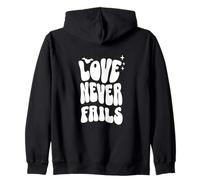 Christianity Jesus Love Never Fails Faith Clothing God Zip Hoodie