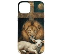 Christianity Lion Lamb Christian art Faith Peace Case for iPhone 15 Plus