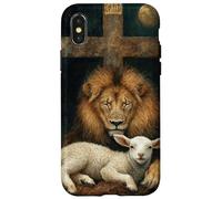Christianity Lion Lamb Christian art Faith Peace Case for iPhone X/XS