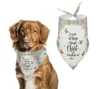 Christianity Religious Verse Scripture Prayer Pet Bandana Breathable Triangle Dog Scarfs Comfortable Bandana For Dogs For Pets Party Summer