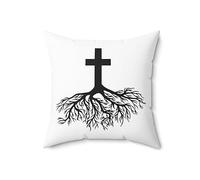Christians Christianity Religious Root Crucifixion Spun Polyester Square Pillow 18" × 18"