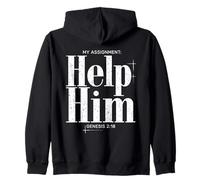 Christians Matching Couple Lead Her Genesis 2:18 Faith T-Shi Zip Hoodie