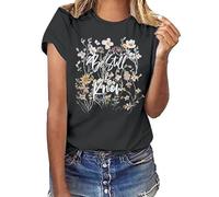 Christians T Shirt Women Be Still Know Inspirational Bible Verse Shirts Blessed Shirts Wildflower Print Tee Tops 2025 New Dark Gray