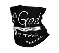 Christianty Faith Jesus-With God All Things Are Possible Half Face Headwear Unisex Neck Gaiter Breathable Headband For Running Outdoor Tennis 26X30CM