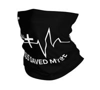 Christianty Jesus Saved My Life2 Face Shield Windproof Neck Scarf Anitdust Neck Warmer For Running Yoga Outdoor 26X30CM