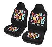 Christianty Jesus Trust In The Lord Car Seat Protector Set Of 2 Stain Resistant Auto Seats Cover Universal Seat Covers Car Front For Trucks Men Sedan