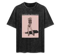 Christina Aguilera Stripped Men's T-Shirt Unisex Black Tee S