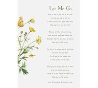Christina Rossetti Let me go poem art print with flowers illustration. Size A4