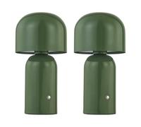 Christina - Sage Green LED Rechargeable Touch Table Lamps Twin Pack