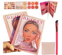 Christine Makeup Book Palette, 82 Color Eyeshadow Palette Colorful Makeup, Eye Shadow Palette Makeup Book, Christine 3-in-1 Palette Notebook Eye Shadow + Highlighter + Blush (1pc)