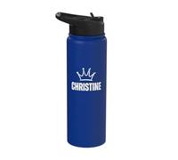 Christine Queen Crown - Custom First Name Birthday #1 Winner Stainless Steel Insulated Water Bottle