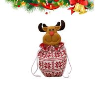 Christma Knitted Doll Gift Bag, 2026 New 3D Doll Santa, Christmas Apple Bag, Adorable Knitted Dolls Gift Bags, Reusable Christma Zipper Gifts Bags With Drawstring, Bear Snowman Drawstring Gifts (D)