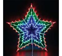 Christmas 100 Led Star Silhouette Light Plug in Main Powered Xmas Decorations Chaser Lights Window Outdoor Indoor Decor Wall Hanging Gift Home Living Room 50cm (Multi)