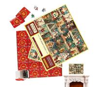 Christmas - 1000 Piece Countdown Jigsaw Puzzle | Santa & Snowman Winter 600g Paper Puzzle 24 Days For Kids, Teens & Adults (27.56x19.69 In)