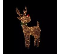 Christmas 120cm Outdoor Big Nose Wicker baby Rudolph Reindeer & bow with 96 Warm White LEDs