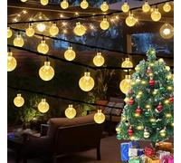 Christmas 16.5ft 20LED Solar Crystal Ball String Lights Outdoor Waterproof Christmas Lights for Home Party Patio Garden Wedding