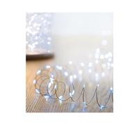 Christmas 200 Bright Cool White LED Outdoor Fairy String Twinkle Pin Wire Lights Battery powered - Timer & multi function White