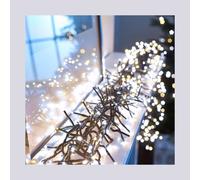 Christmas 2000 Cluster Ultra-Bright White and Warm White mix LED Outdoor Fairy String Twinkle Lights 25 meter long White
