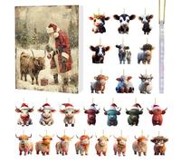 Christmas 2024, Highland Cow Christmas, 24 Days Of Christmas, Highland Cow Pendants Christmas Ornament