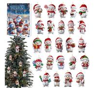 Christmas 2025 - 24 Days Acrylic Snowman Hanging Decoration with Countdown Flat 2D Holiday Tree Accessories | aff Festive Gift