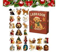 Christmas 2025-2D Acrylic Decor 24 Days - Dog Ornament Countdown Calendar for Home Tree Car Wall Window Door