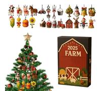 Christmas 2025 Advent | 2D Acrylic Farm Holiday Decor 24 Days - Countdown Calendar,for Living Room Bedroom Study Office Mantel Wall Staircase Window Front Door Garden Backyard