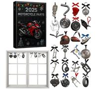 Christmas 2025 Motorcycle Parts | 2D Acrylic Charm Decorations 24 Days,Countdown Advent Motorcycle Parts,For Motorcycle Enthusiasts Home