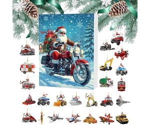 Christmas | 24 Boxes for Counting Days Until Christmas | 2D Acrylic Christmas with Santa Transport Design | For Garden Front Door Christmas Tree