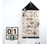 Christmas 24 Day Advent Calendar with Pockets Wall Hanging Bag for Holiday Decoration