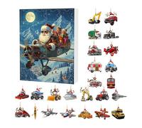 Christmas | 24 Day Countdown with Tree Ornaments | 2D Cartoon Acrylic Decorations for Adults Backpack Car Event Party