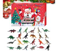 Christmas - 24 Days Glow in the Dark Dinosaur Plush Countdown Calendar, Adorable Decoration for Office, Shelf, Bedroom, Living Room
