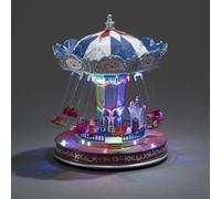 Christmas 29cm LED Xmas Musical Rotating Fairground Swing Carousel