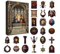 Christmas - 2D Acrylic Ornament, 24 Days Renaissance Holy Family Advent 2025 - For Decorations Development Fun Activity Children Family Teenager Girls