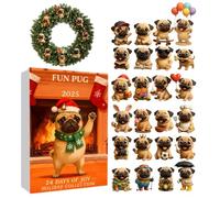 Christmas | 2D Dog Pendant As a | Countdown Calendar 24 Days, for Daughter Niece Students Backpack Pencil Case