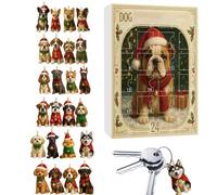 Christmas | 2D Flat Acrylic Dog Decorations | Countdown Christmas 24 Days - For Home Office School Living Room Bedroom Patio Garden
