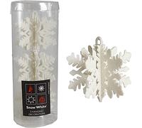 Christmas 3 Pack 3D Glitter Snowflakes 7cm Hanging Decorations - White
