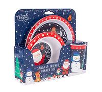 Christmas 3 Piece Melamine Feeding Set Cup Bowl Plate Santa and Friends